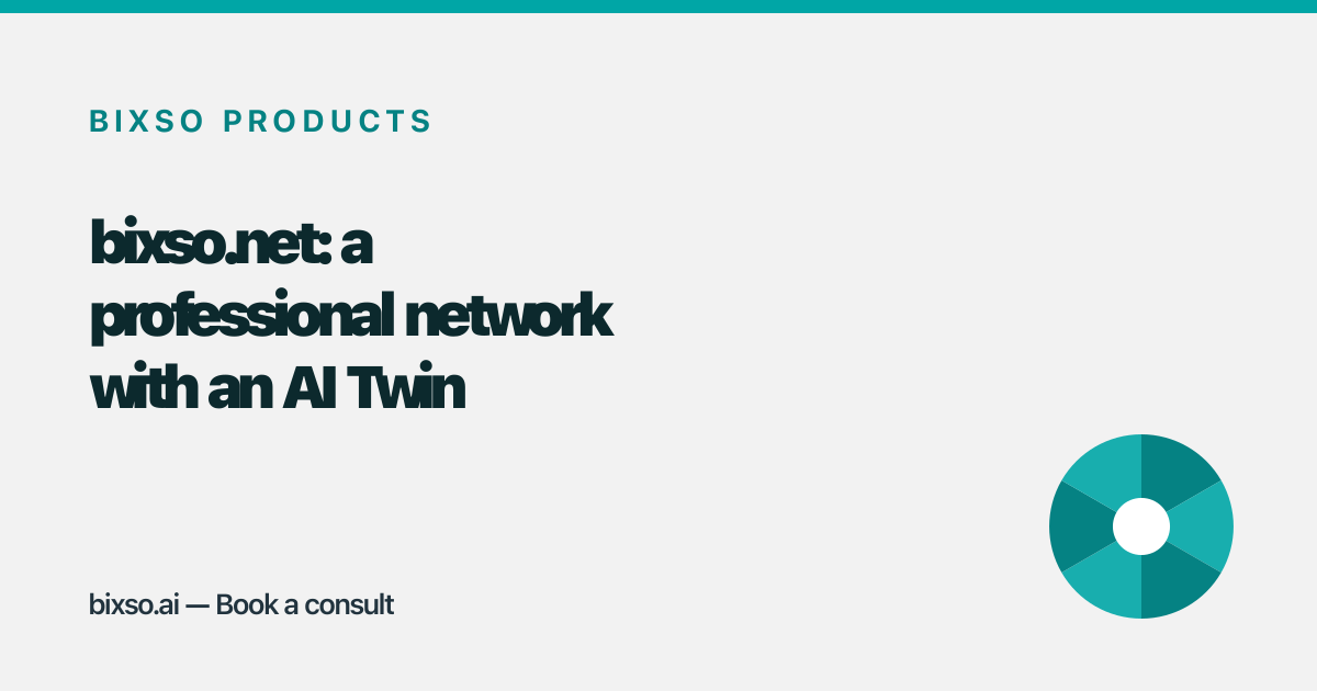 bixso.net: a professional network with an AI Twin instead of a feed algorithm