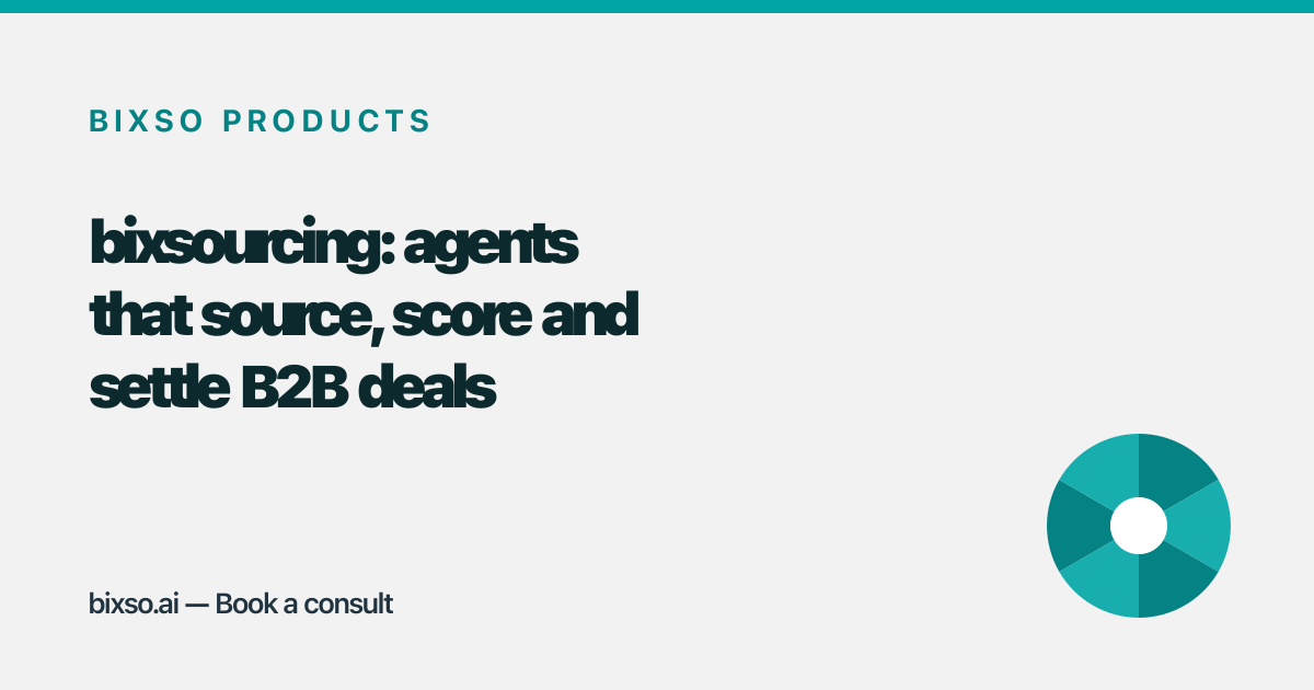 bixsourcing: a team of agents that source, score and settle B2B deals