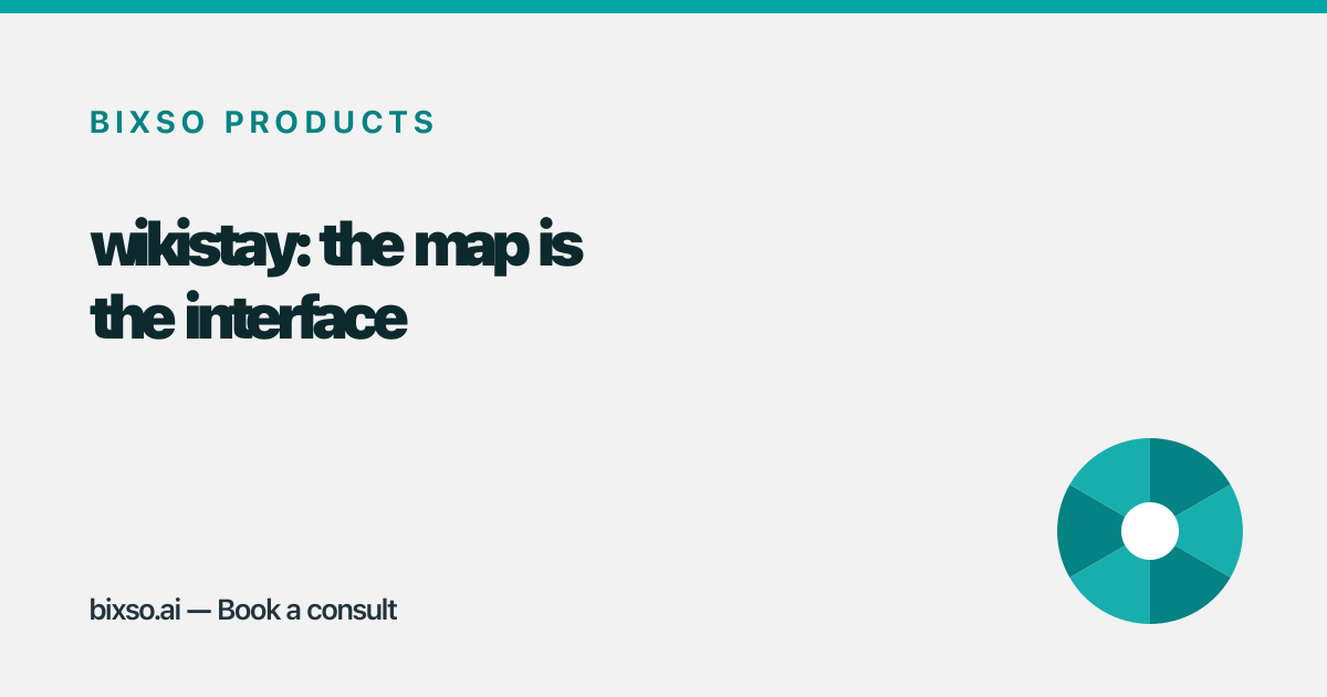 wikistay: a travel platform where the map is the interface, not a feature buried in a menu